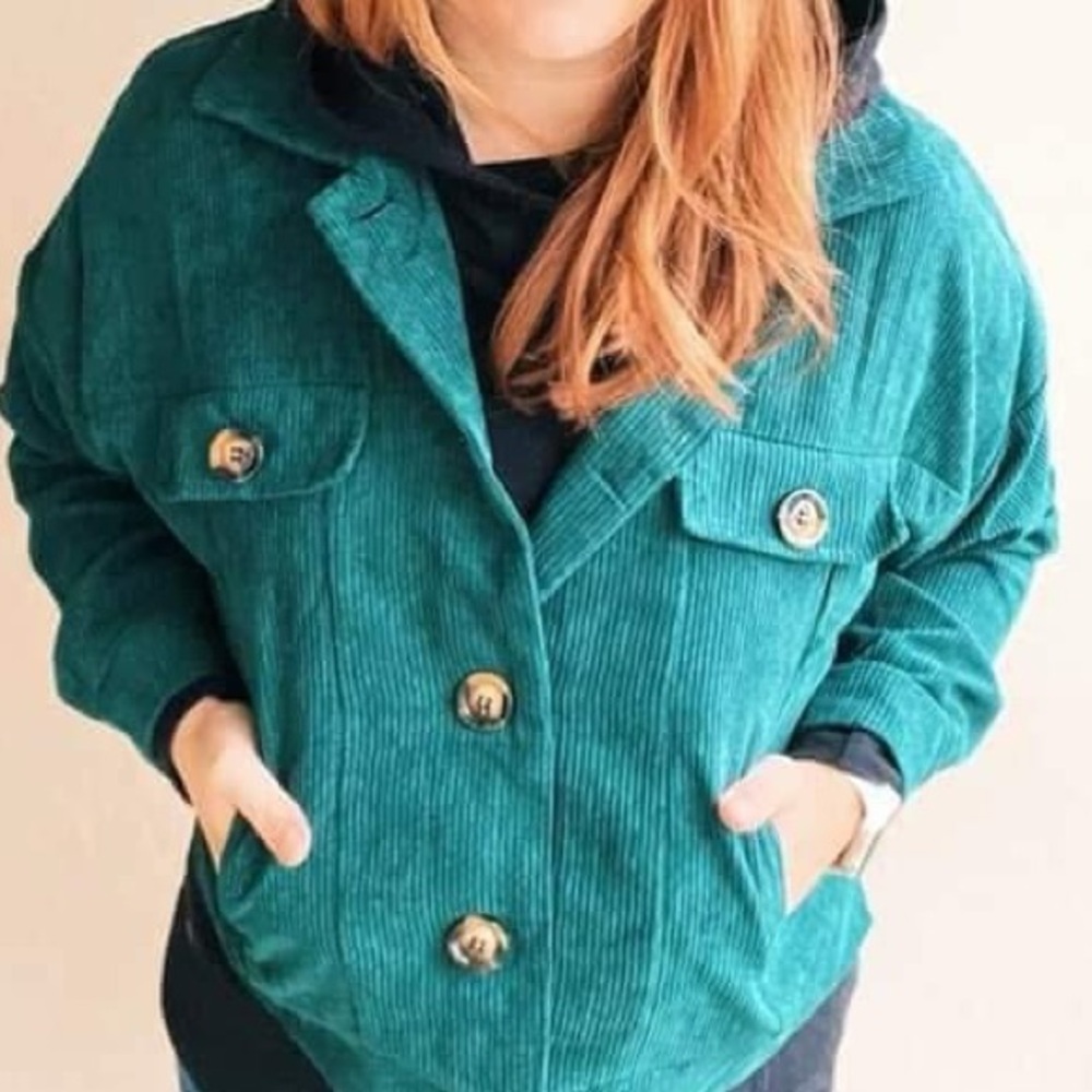 LuLaRoe Green Corduroy Berlin Jacket for Women, Size Large